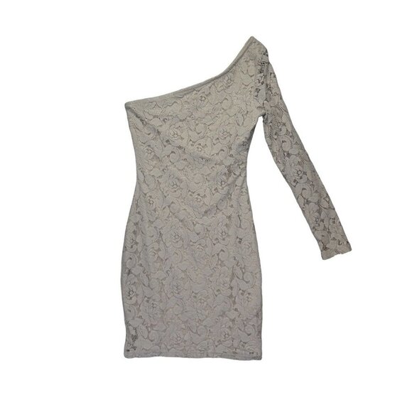 Zara TRF Collection One Shoulder Floral Crochet Lace Mini Dress Womens Size M - Picture 5 of 10